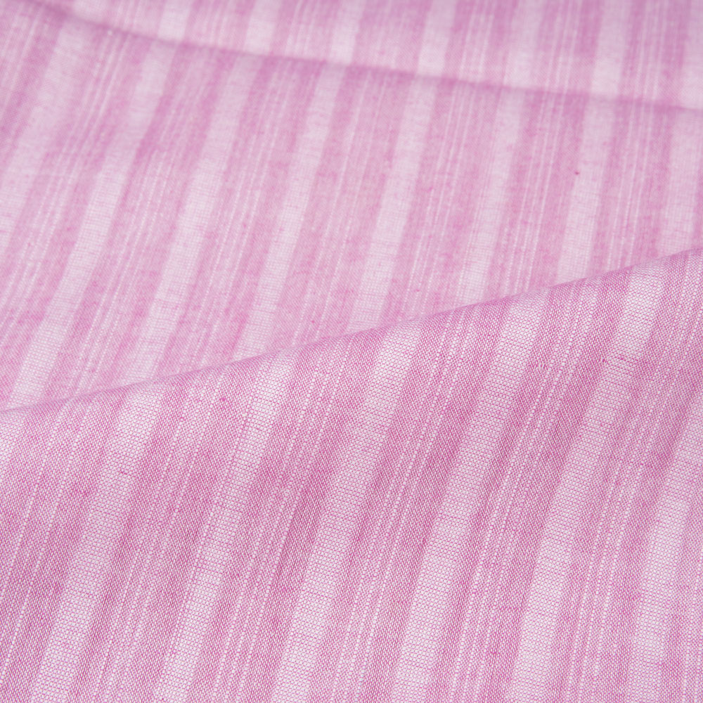 STRIPE LILAC PURE COTTON 85 GSM HANDWOVEN FABRIC WB8