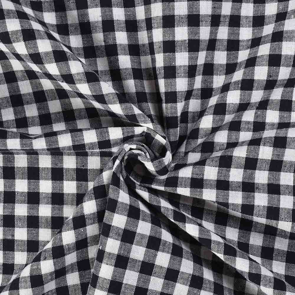 Check Black White Pure Khadi 122 GSM Handwoven Fabric