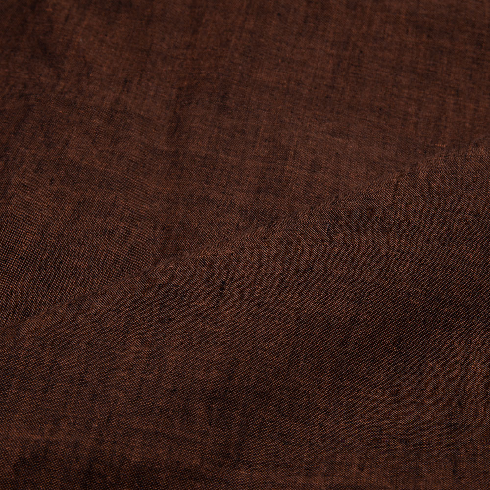 CROSS COLOUR BROWN PURE COTTON 95 GSM HANDWOVEN FABRIC