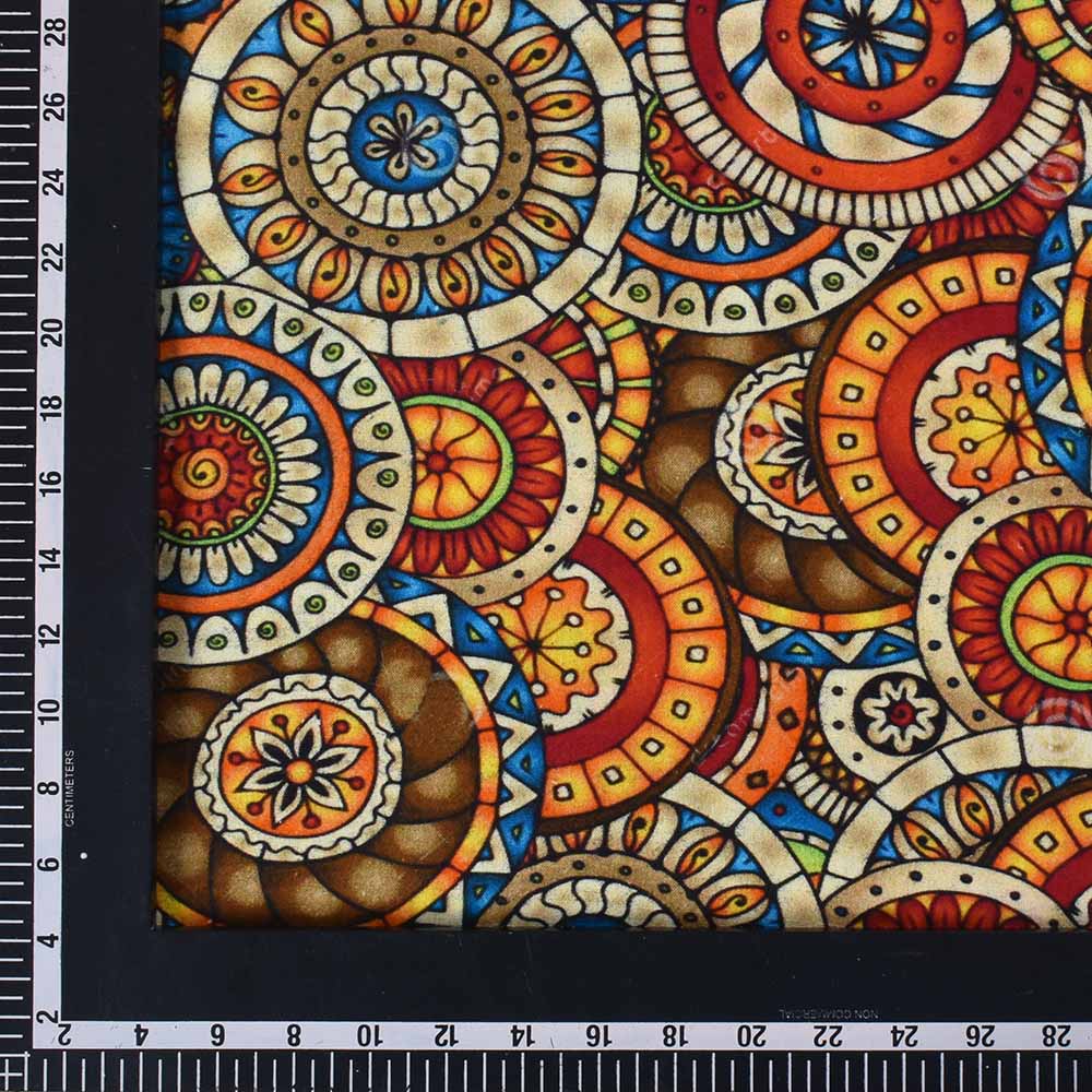 ABSTRACT MULTICOLOR DIGITAL PRINTED KHADI COTTON 120 GSM HANDWOVEN FABRIC