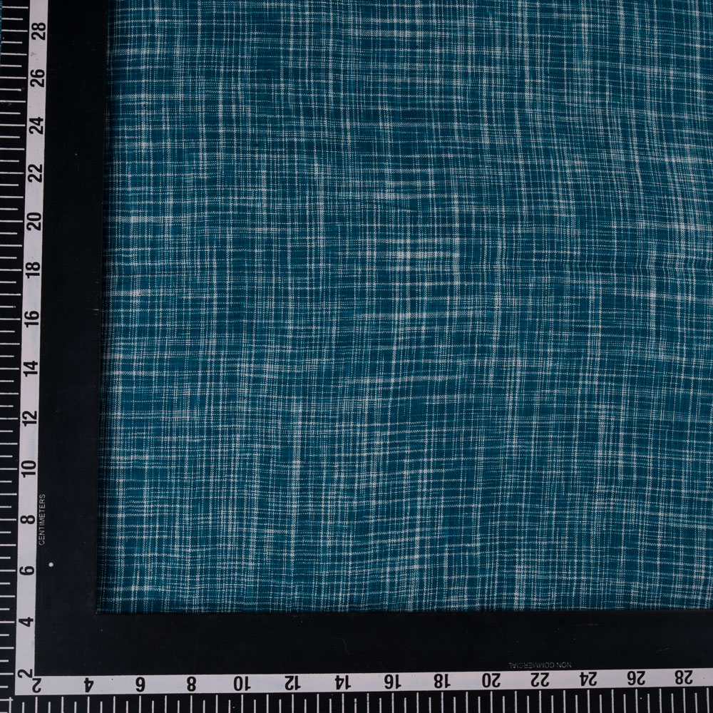 TEAL BLUE YARN TIE DYE PURE COTTON  96 GSM HANDWOVEN FABRIC