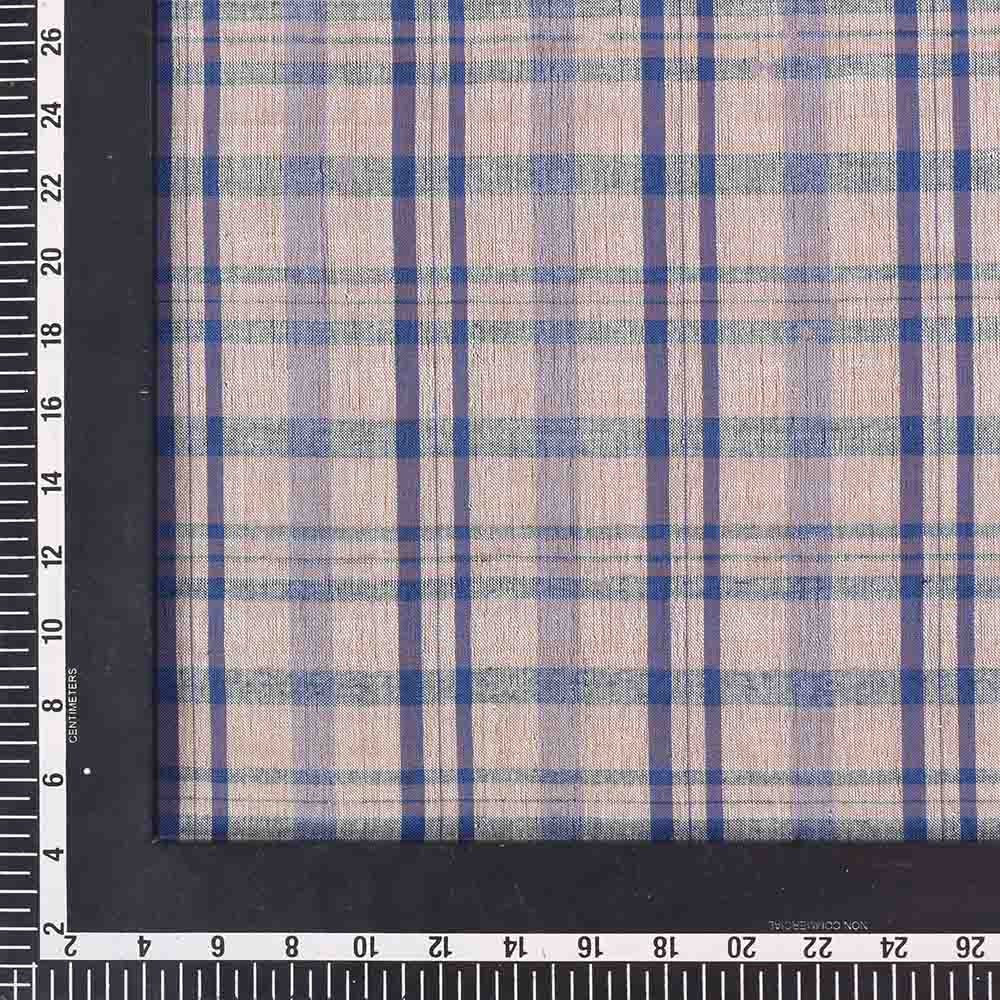 Check Multicolour Pure Cotton Handwoven 90 GSM Fabric