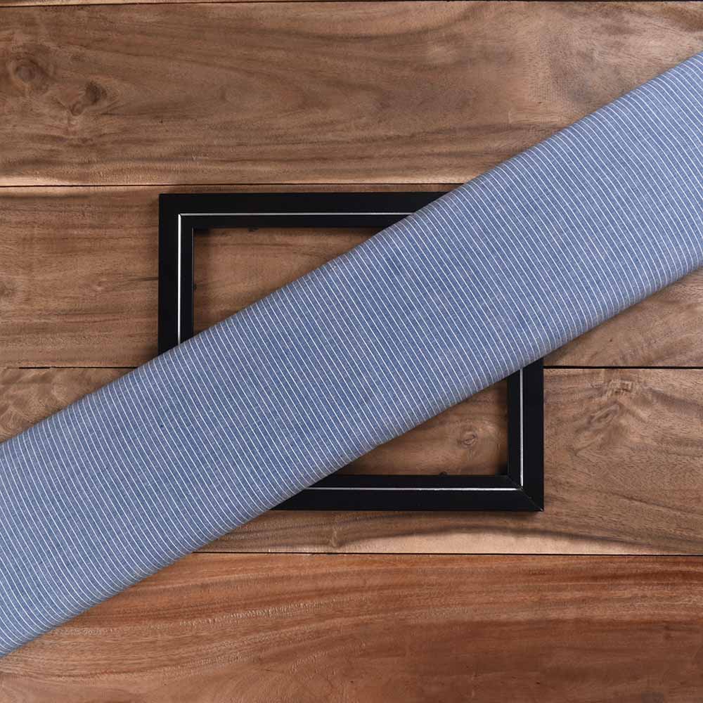 Stripe Blue Pure Cotton 94 GSM Handwoven Fabric 290