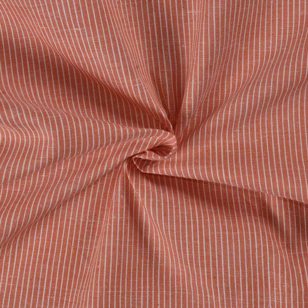 Stripe Red & White Khadi Cotton 105 GSM Handwoven Fabric
