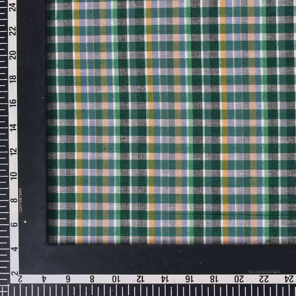 CHECK MULTICOLORED KHADI COTTON 114 GSM HANDWOVEN FABRIC