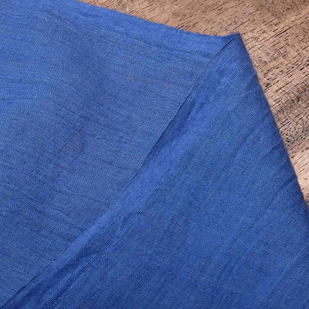 Chambray Blue Pure Cotton 65 GSM Handwoven Fabric
