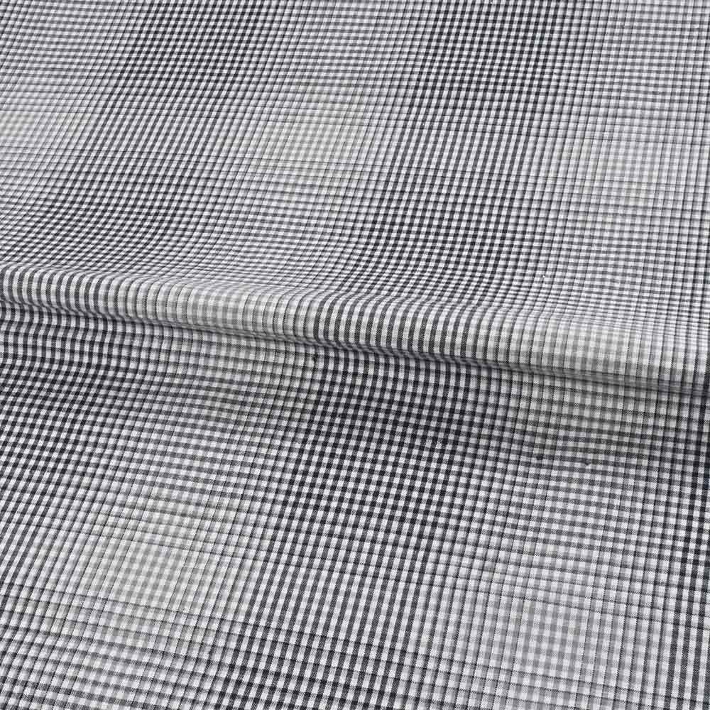 CHECK BLACK & WHITE PURE COTTON 80 GSM HANDWOVEN FABRIC