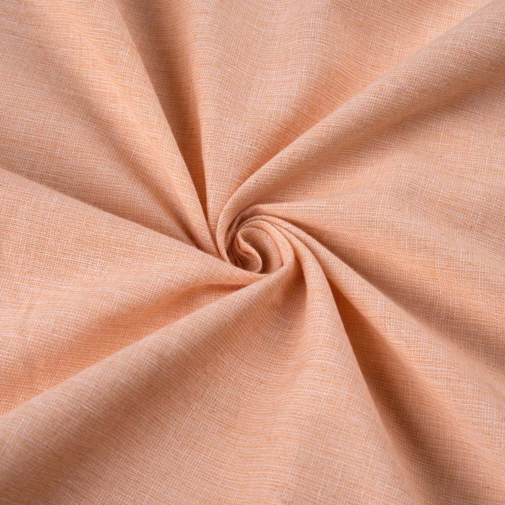 Chambray Peach Pure Cotton 104 GSM Handwoven Fabric