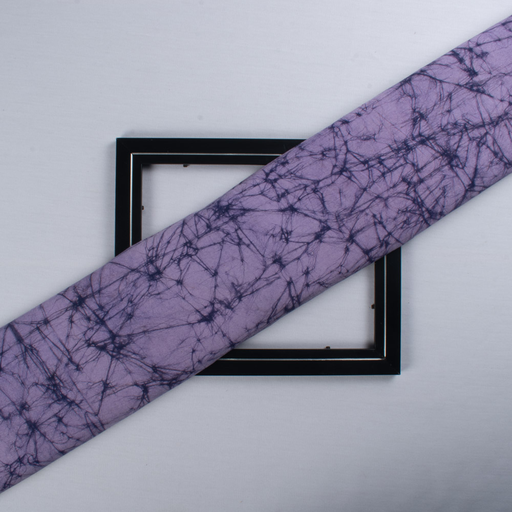 Abstract Purple Batik Printed Khadi Cotton 105 GSM Handwoven Fabric 22
