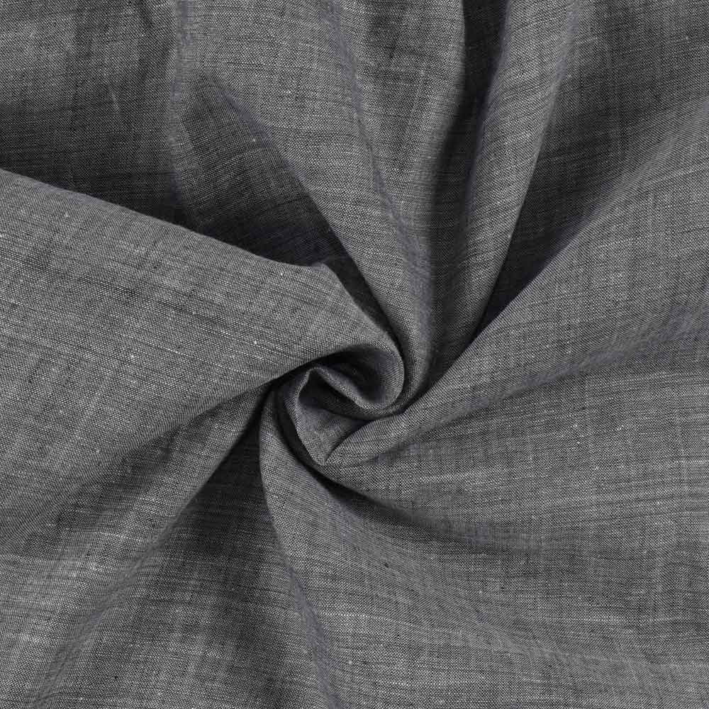 Chambray Grey Khadi Cotton 75 GSM Handwoven Fabric