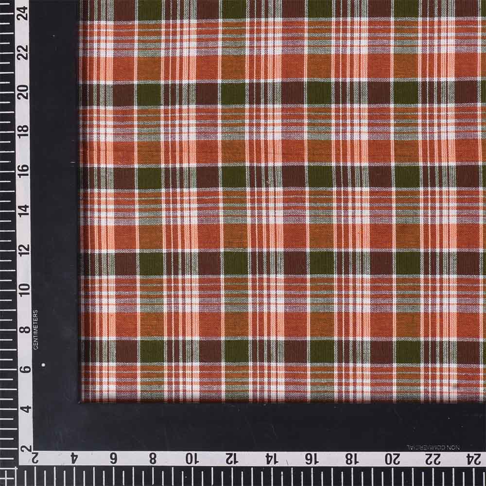 CHECK MULTICOLOR PURE COTTON 100 GSM HANDWOVEN FABRIC