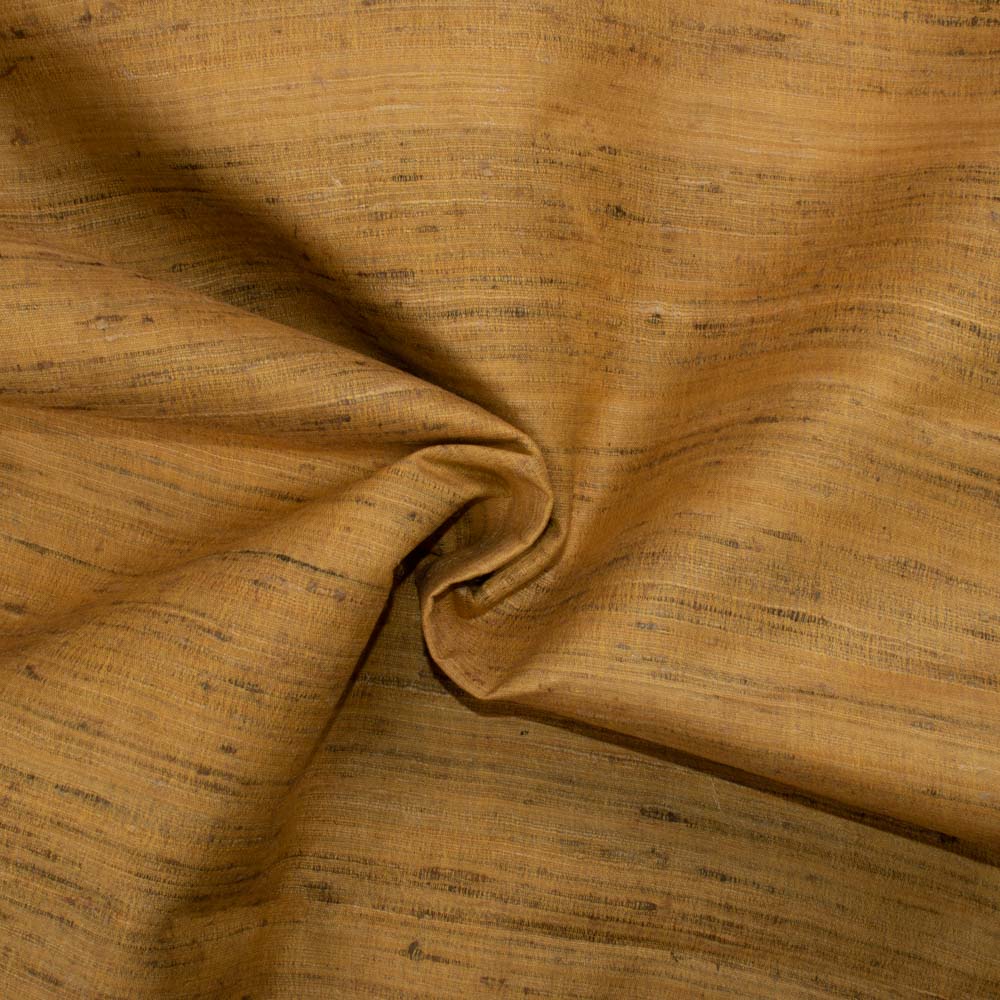 Plain Mustard Yellow Natural Ketya Silk Cotton Blend 150 GSM Handwoven Fabric