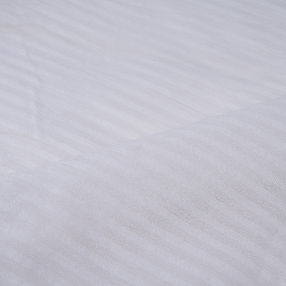 WHITE STRIPE COTTON 109 GSM FABRIC - BLEACHED WHITE & DYEABLE