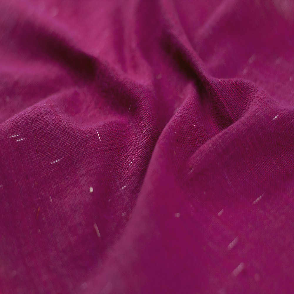Plain Plum Slub Khadi 122 GSM Fabric - Handspun & Handwoven