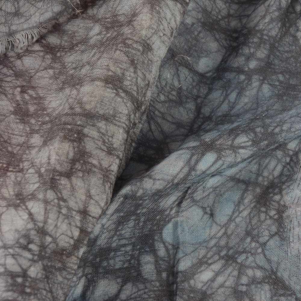 Abstract Grey Batik Cotton Mulberry Silk Blend 40 GSM Fabric