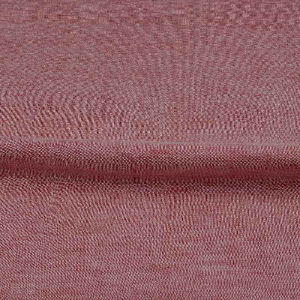 CHAMBRAY LIGHT RED KHADI COTTON 115 GSM HANDWOVEN FABRIC