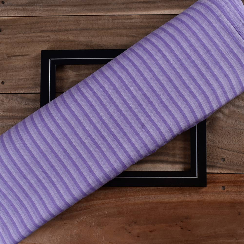Stripe Lilac Pure Cotton 95 GSM Handwoven Fabric