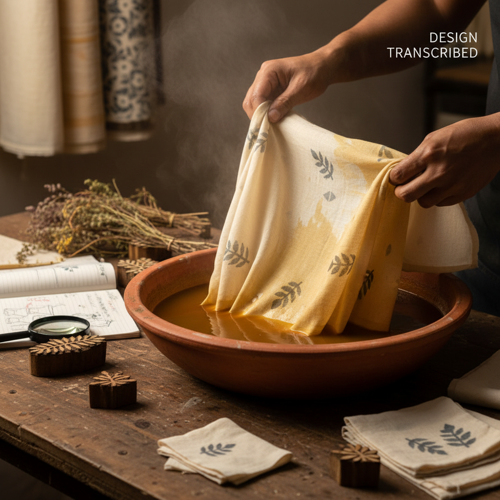 Designers and artisans coordinating jamdani fabric requirements through visual references