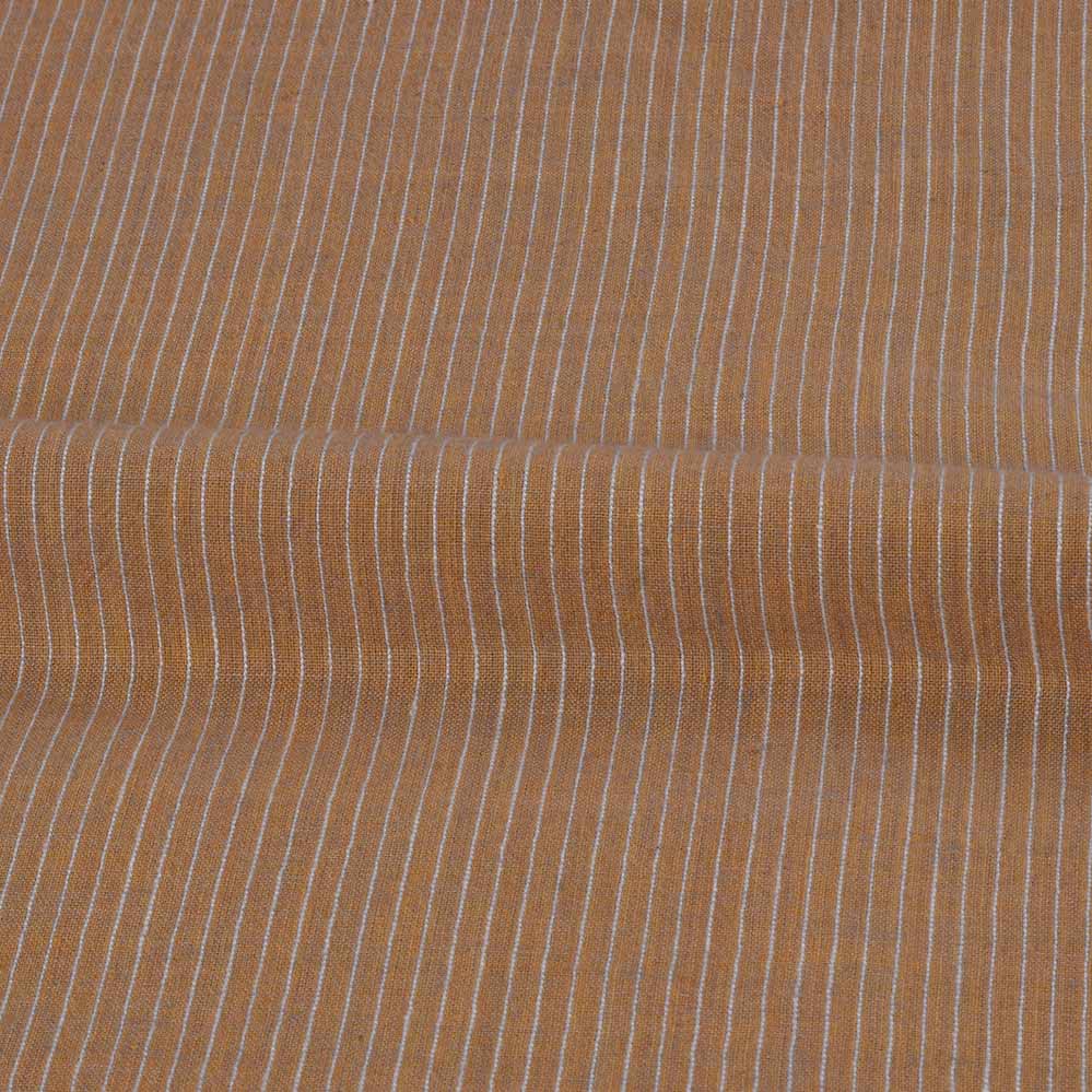 STRIPE MUSTARD PURE COTTON 73 GSM HANDWOVEN FABRIC