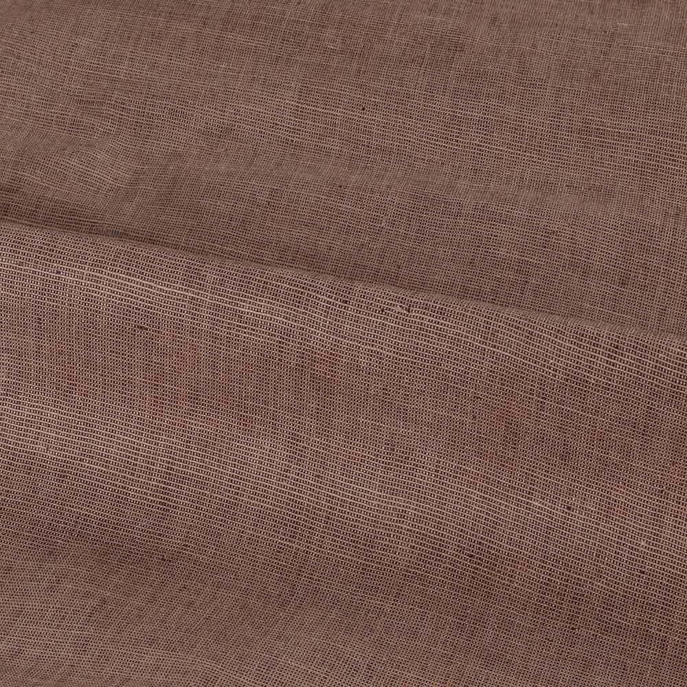 CHAMBRAY BROWN KHADI COTTON 110 GSM HANDWOVEN FABRIC