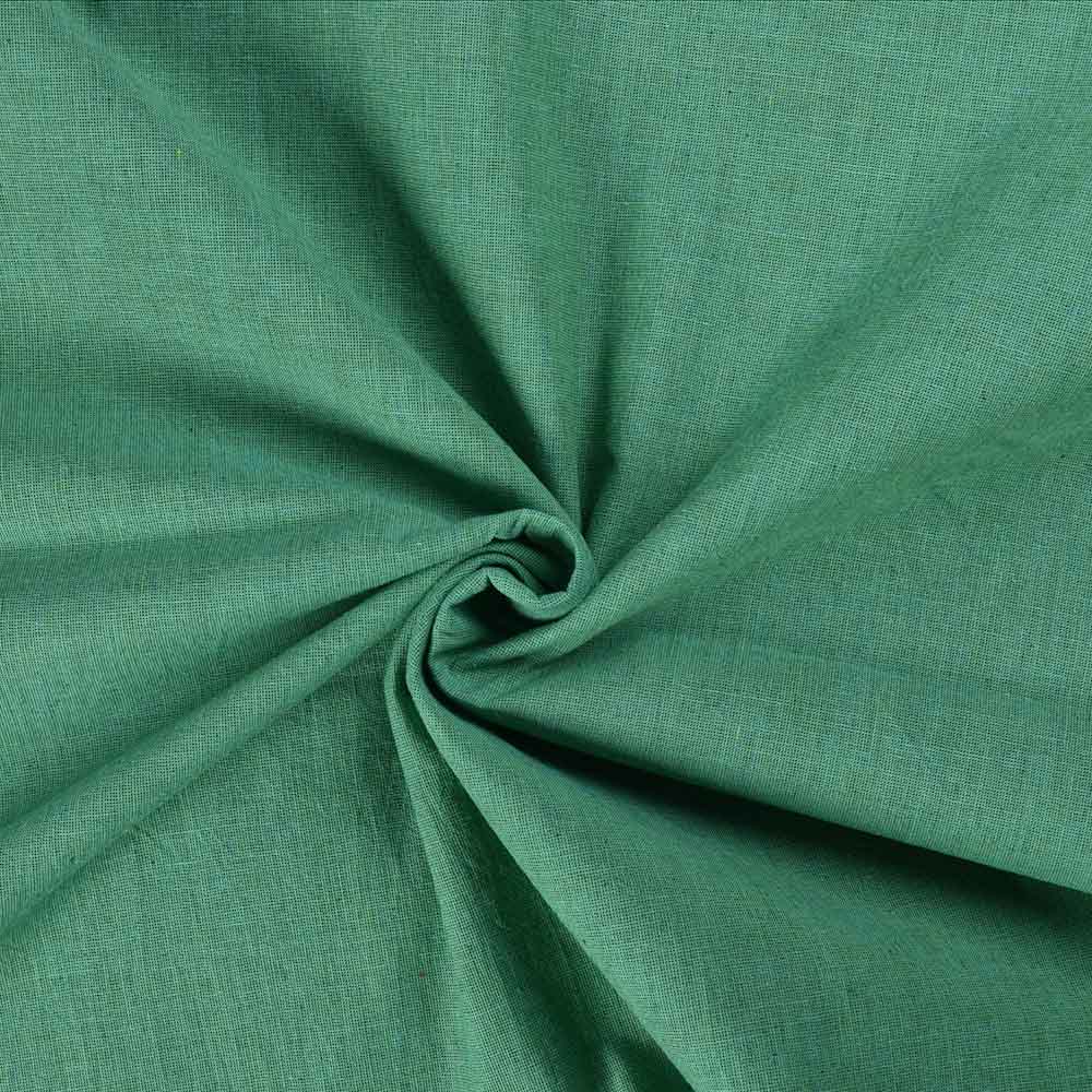 Chambray Green Pure Cotton 95 GSM Handwoven Fabric