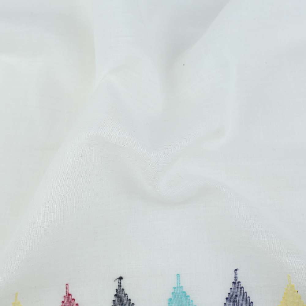 GEOMETRIC CREAM JAMDANI PURE COTTON 55 GSM FABRIC 73