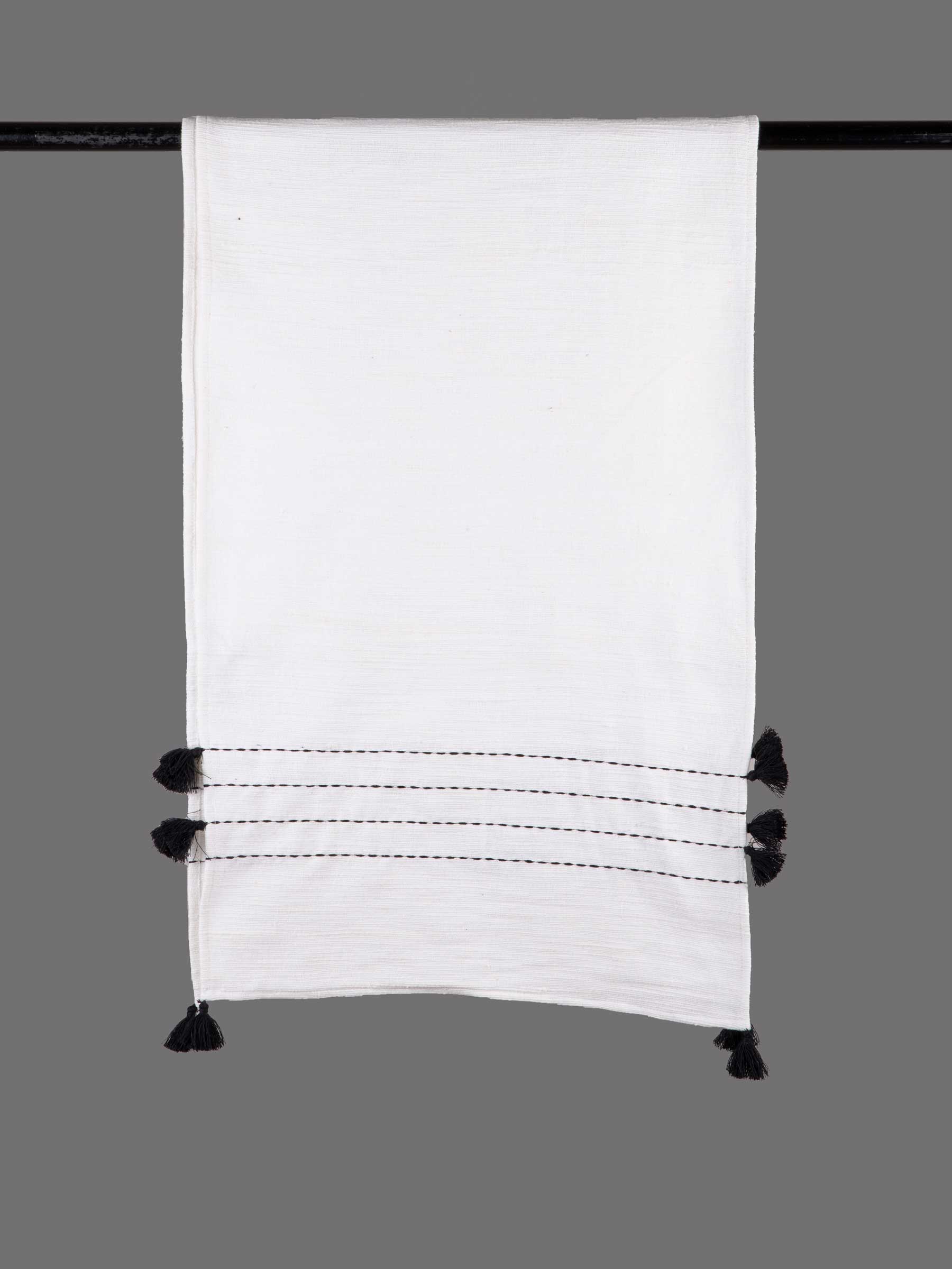 PLAIN WHITE NATURAL ORGANIC KHADI COTTON TABLE RUNNER