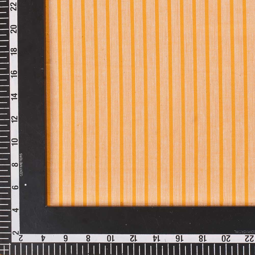 STRIPE YELLOW PURE COTTON 100 GSM HANDWOVEN FABRIC