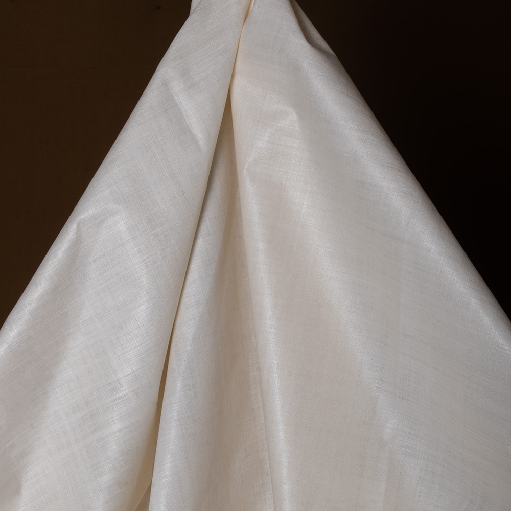 Plain Natural Pure Matka Silk 116 GSM Handwoven Fabric