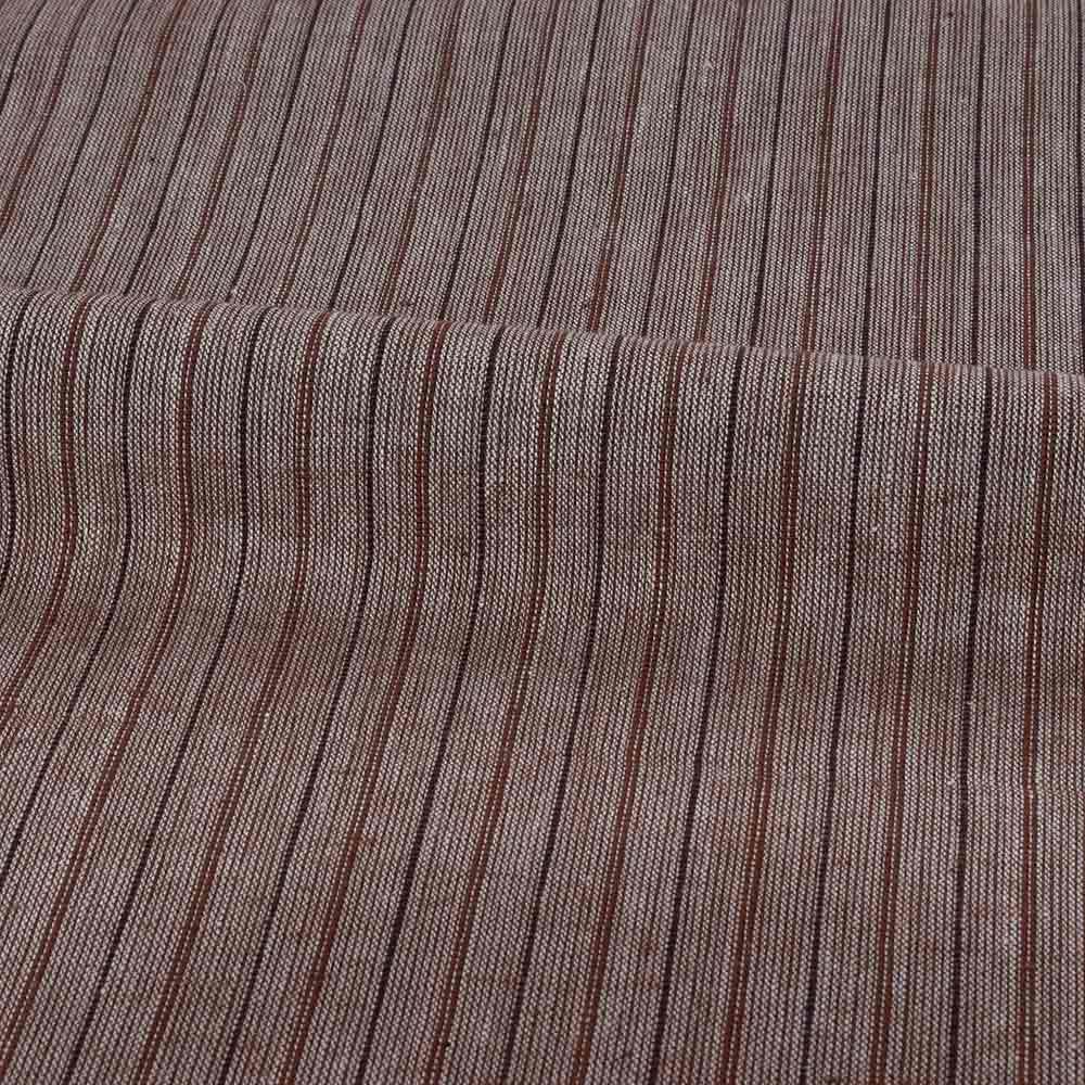 STRIPE BROWN PURE COTTON 97 GSM HANDWOVEN FABRIC