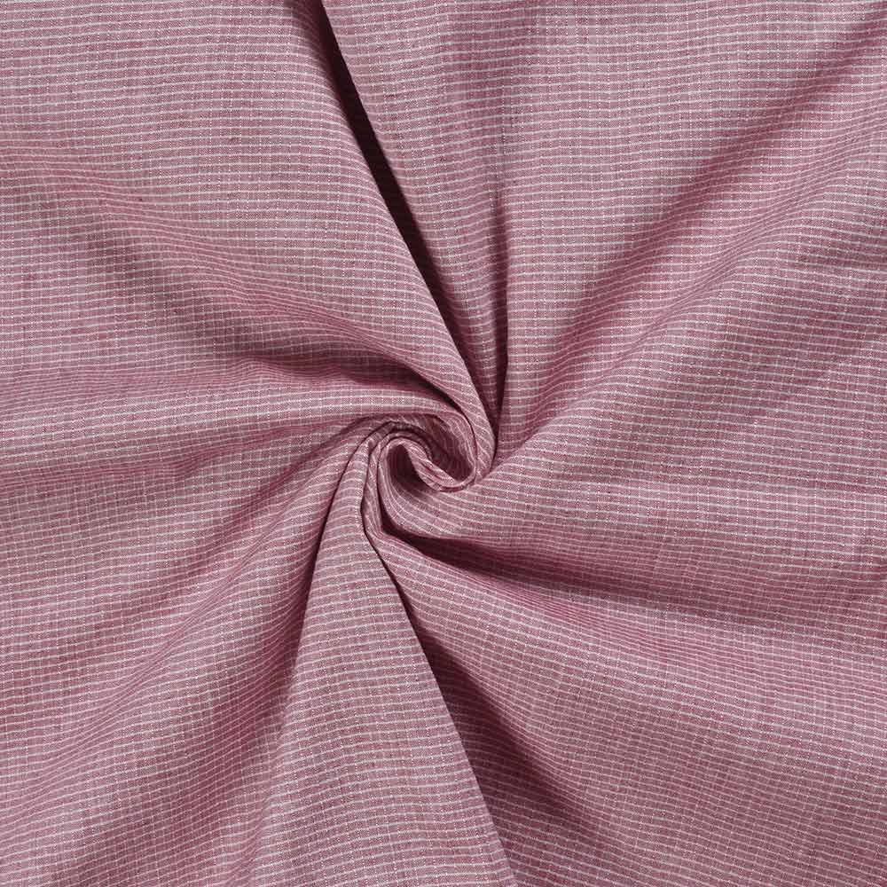 Check Pink Pure Cotton 93 GSM Handwoven Fabric D17