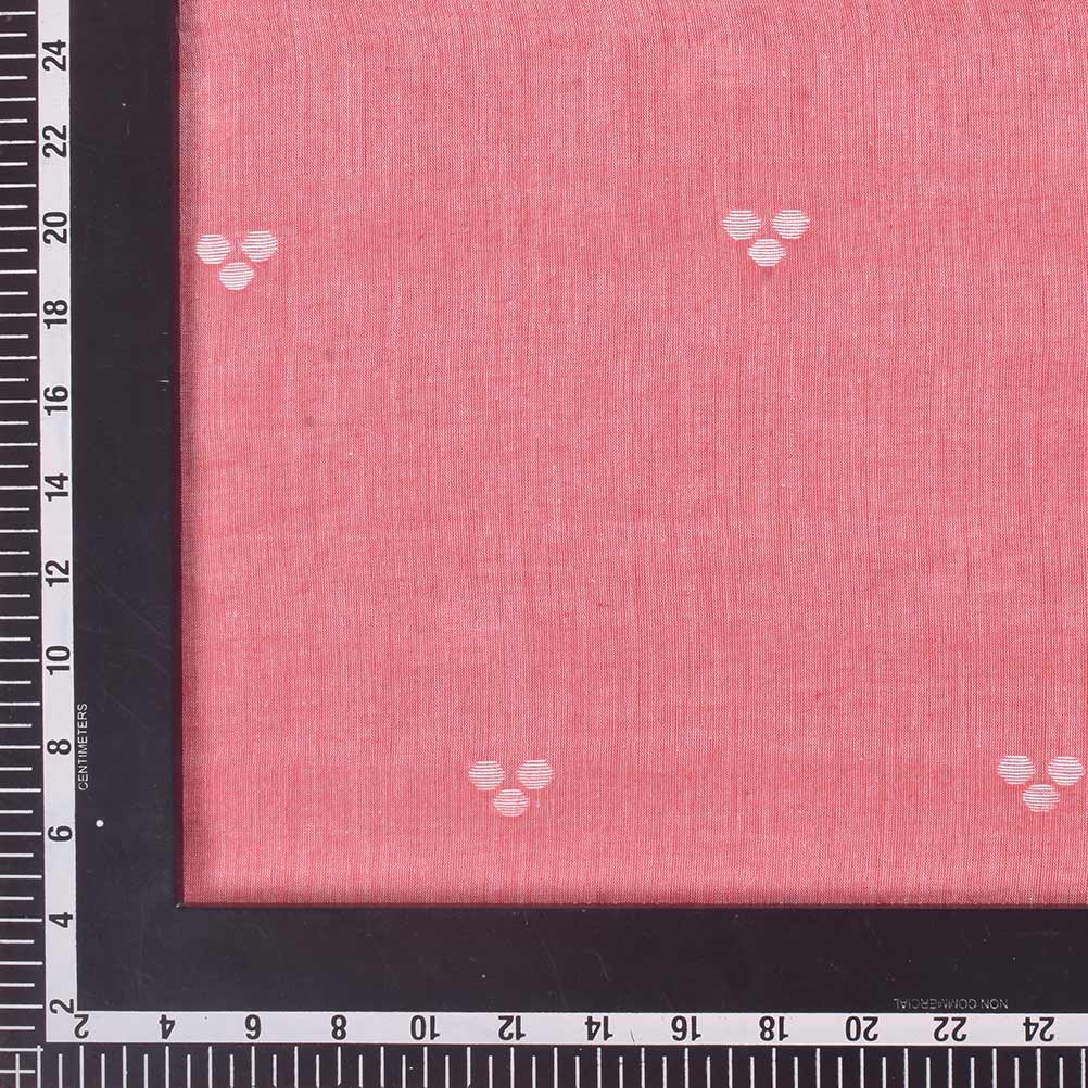 Pink Jamdani fabric with beautiful geometric pattern