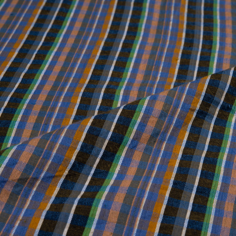 CHECK MULTICOLOUR PURE COTTON 102 GSM HANDWOVEN FABRIC