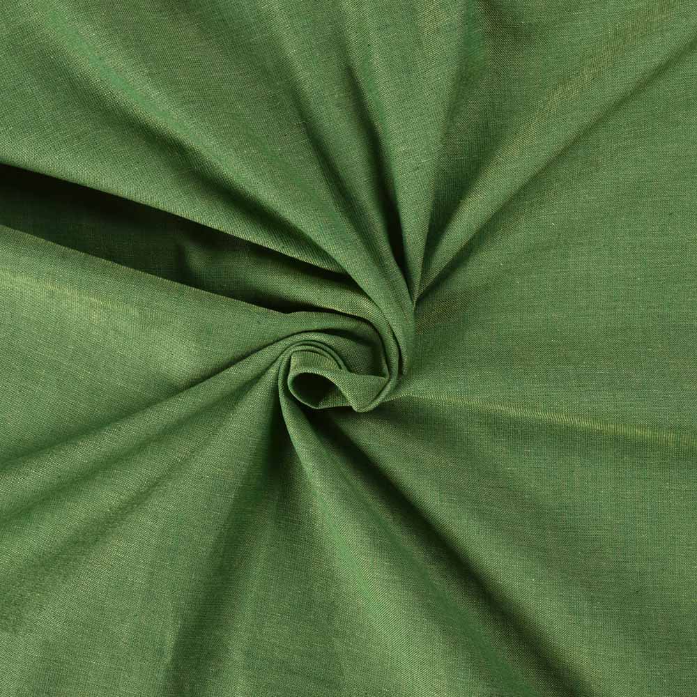 Solid Green Cross Color Pure Cotton 85 GSM Handwoven Fabric