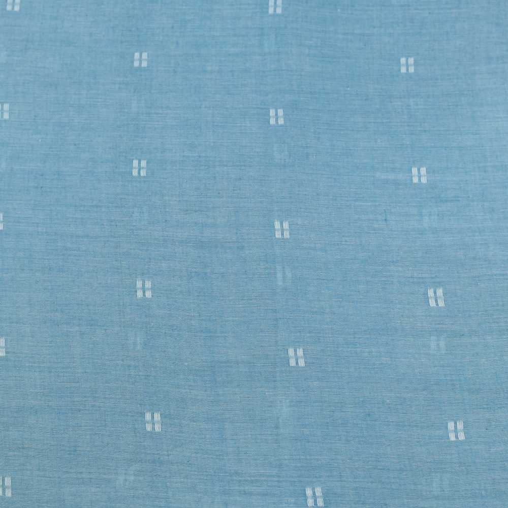 GEOMETRIC LIGHT BLUE JAMDANI PURE COTTON 55 GSM FABRIC 101