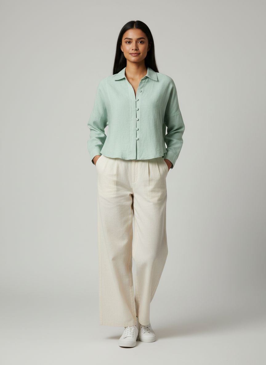 Crop Panel Shirt