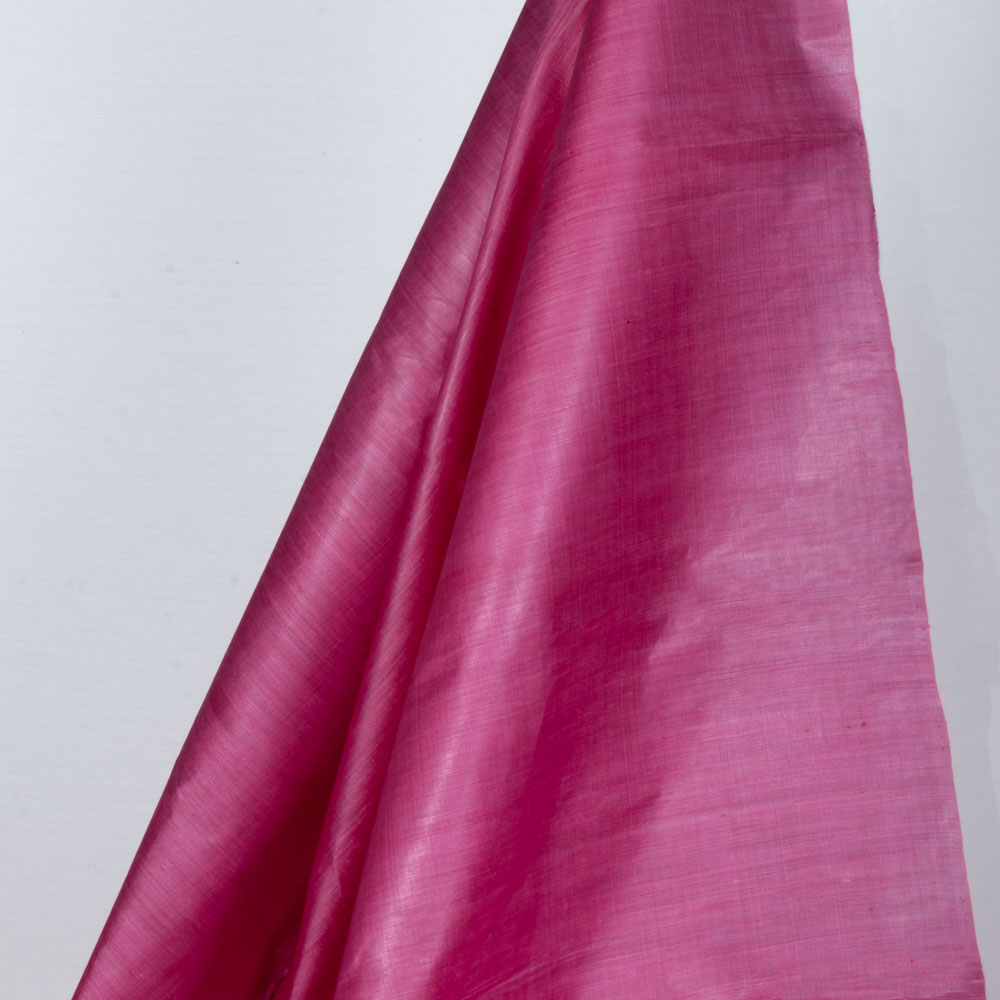 Plain Pink Tussar and Matka Silk Blend 78 GSM Handwoven Fabric