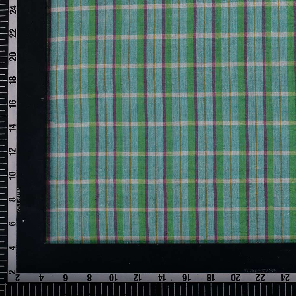 CHECK MULTI COLOR PURE COTTON 60 GSM HANDWOVEN FABRIC