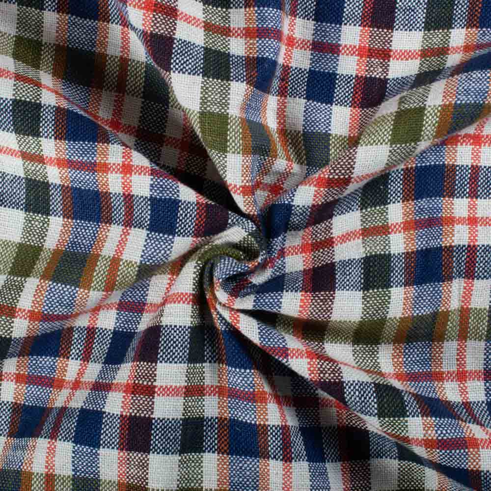 Multicolor Check Pure Khadi 310 GSM Handwoven Fabric 781