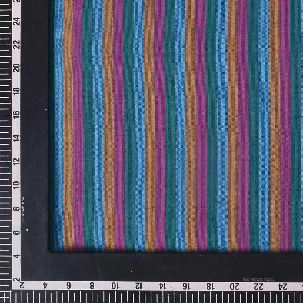 STRIPE MULTI COLOR PURE COTTON 80 GSM HANDWOVEN FABRIC 248