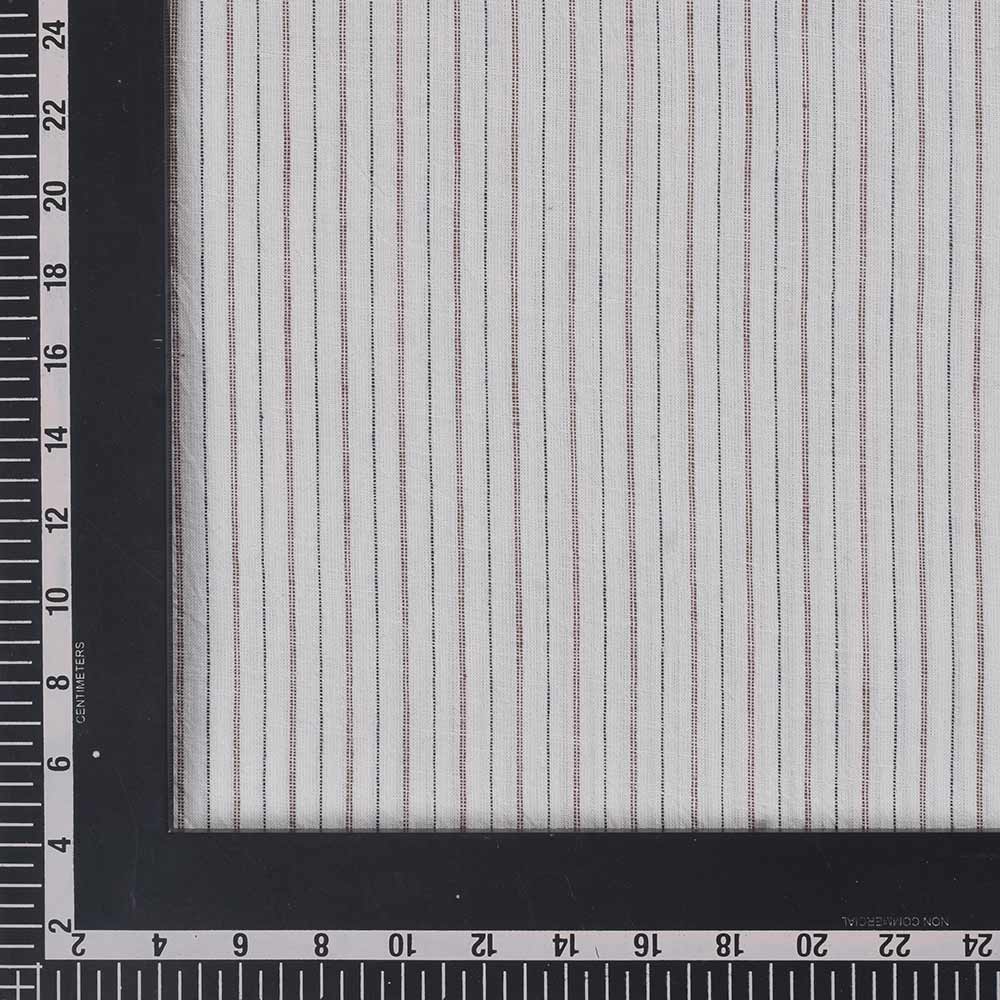 PINSTRIPE CREAM PURE COTTON 130 GSM HANDWOVEN FABRIC