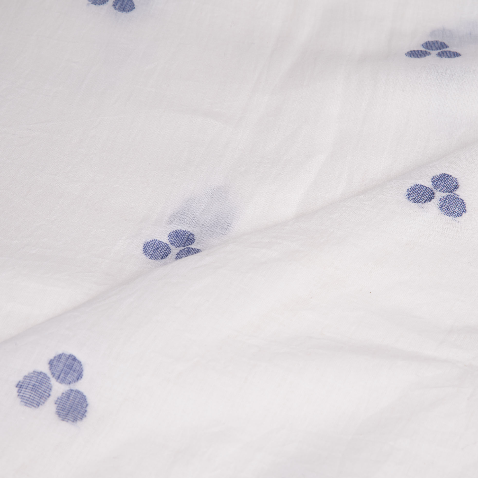 GEOMETRIC WHITE JAMDANI PURE COTTON 55 GSM FABRIC 174