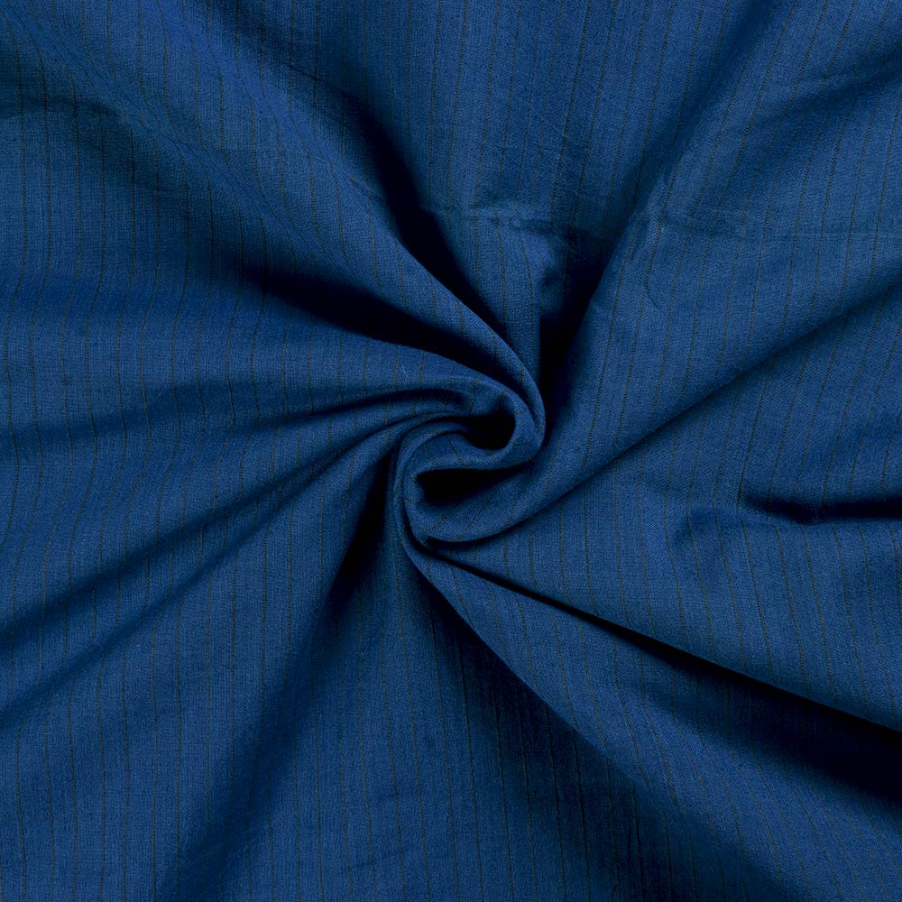 Stripe Blue Pure Cotton 74 GSM Handwoven Fabric P17