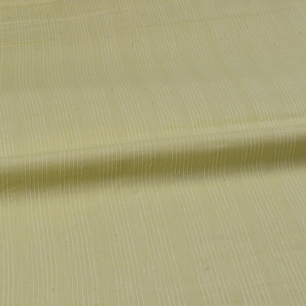 STRIPE PALE YELLOW PURE COTTON 80 GSM HANDWOVEN FABRIC