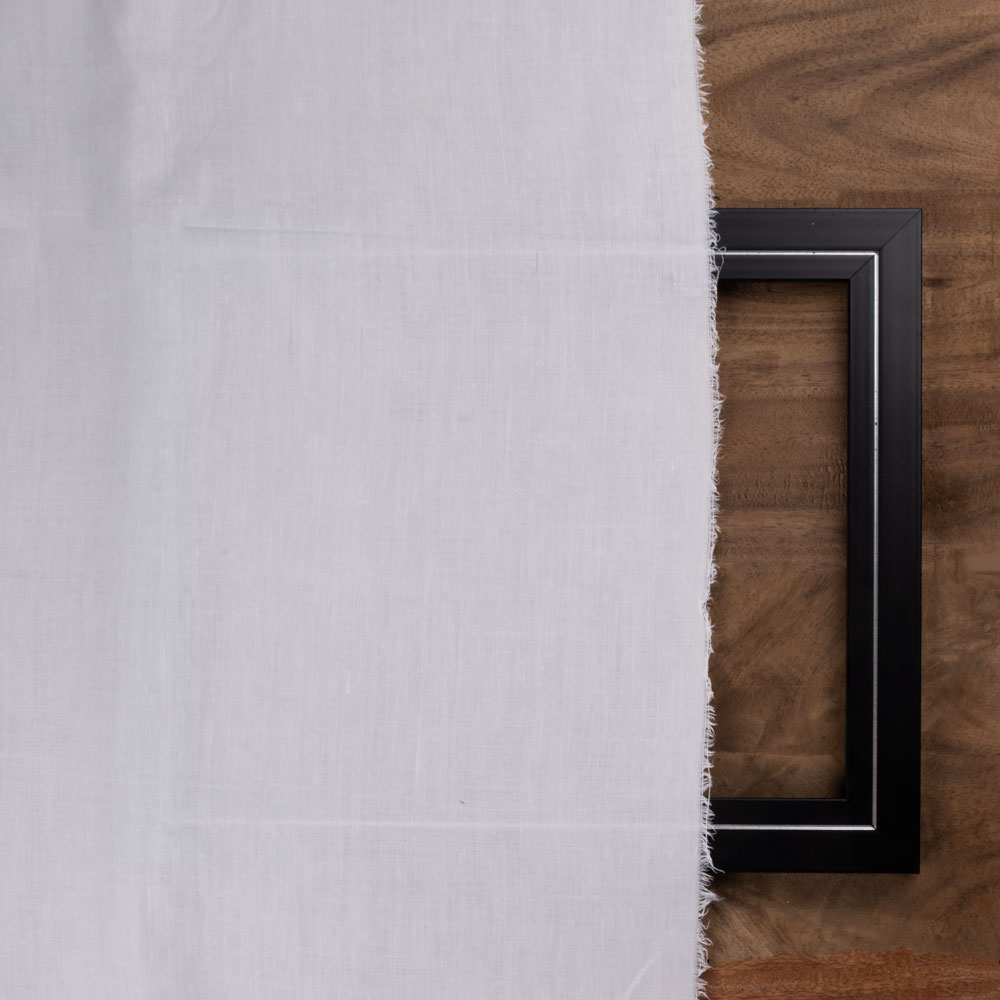 WHITE muslin KHADI COTTON FABRIC - 95 GSM BLEACHED WHITE & DYEABLE
