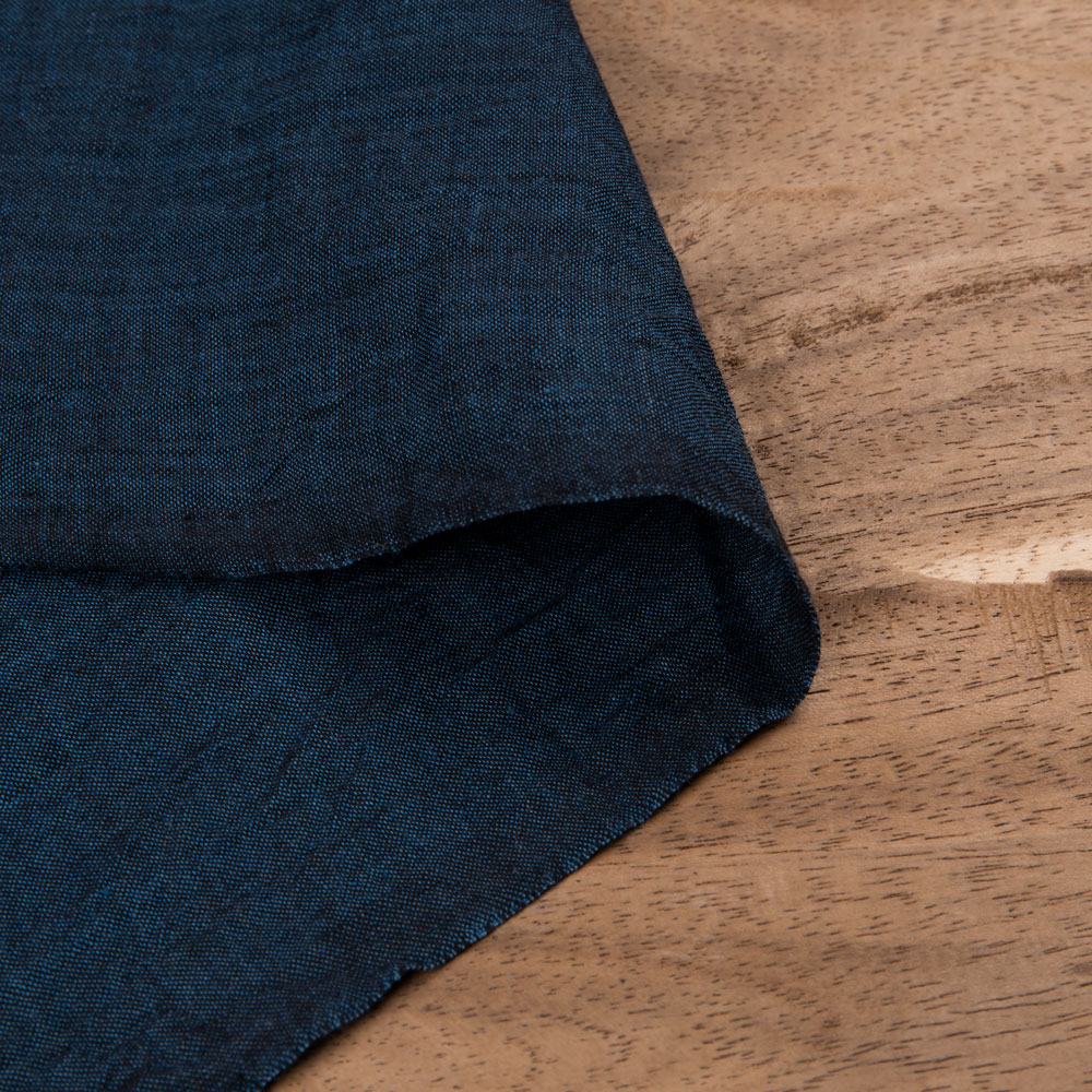 Cross Colour Blue Pure Cotton 95 GSM Handwoven Fabric