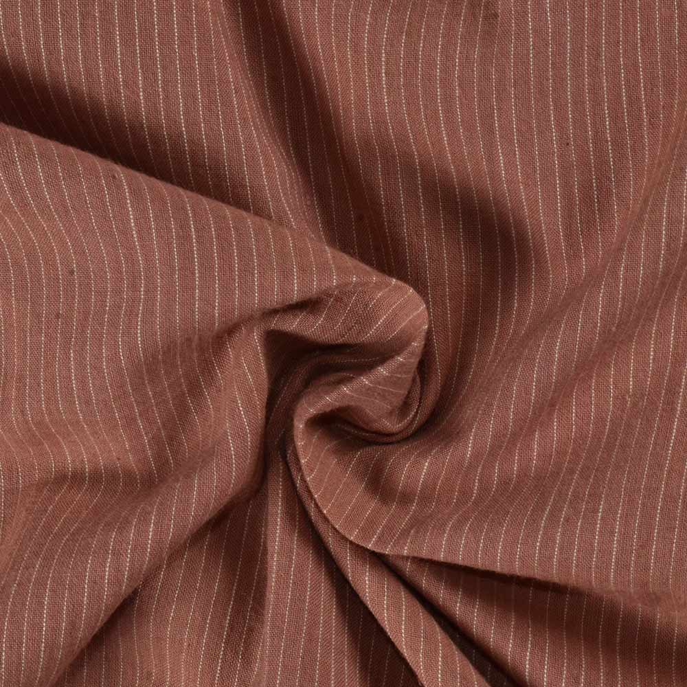 Stripe Brown Pure Cotton 70 GSM Handwoven Fabric