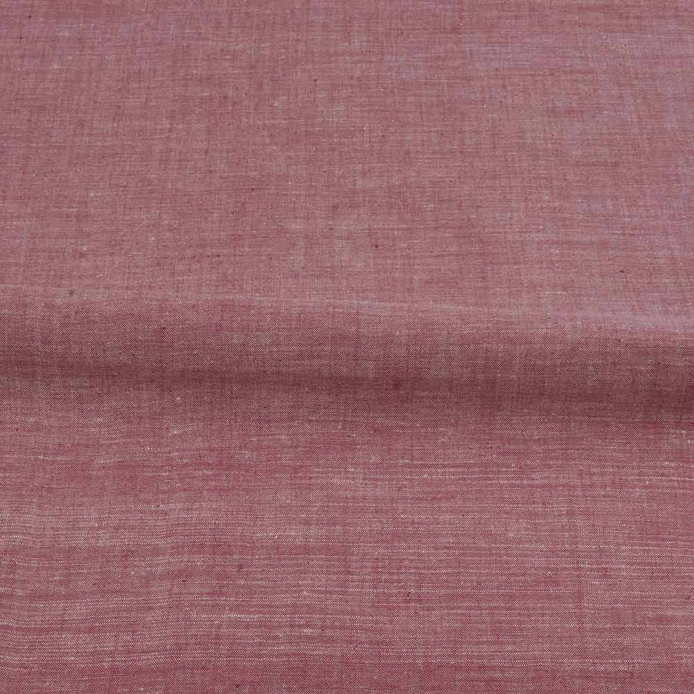 CHAMBRAY RED KHADI COTTON 75 GSM HANDWOVEN FABRIC