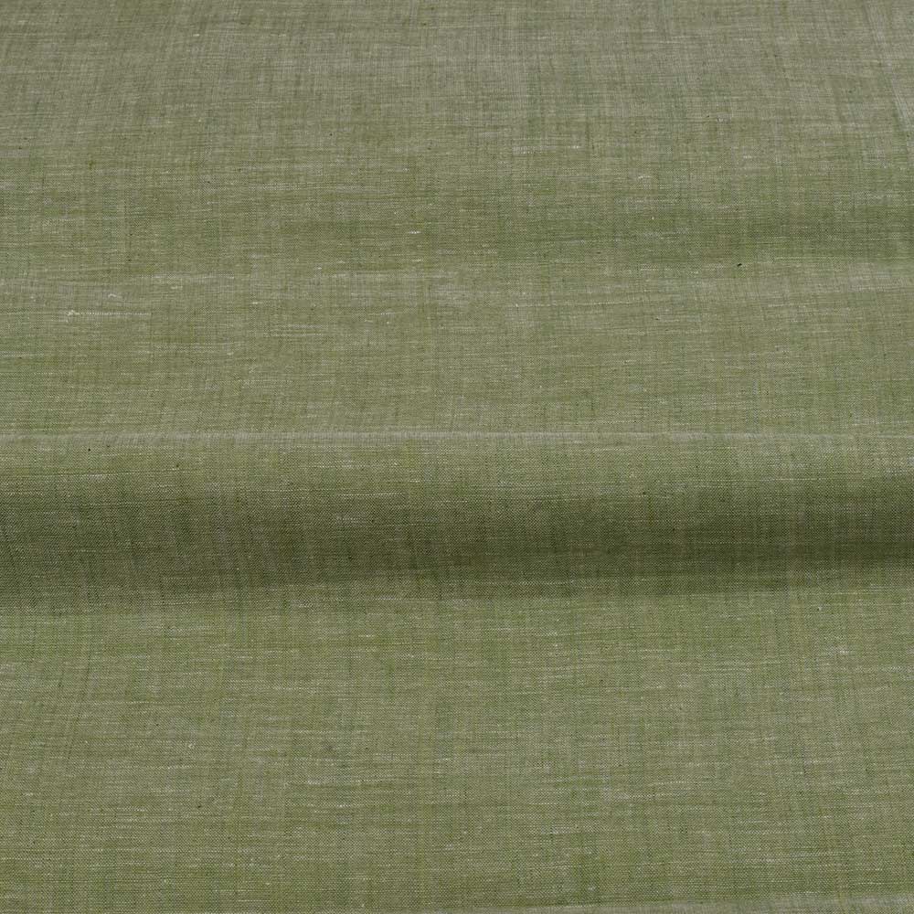 CHAMBRAY GREEN KHADI COTTON 75 GSM HANDWOVEN FABRIC H39