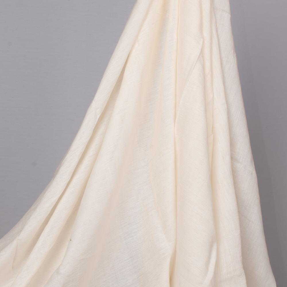 Plain Natural Mulberry Silk & Cotton Blend 40 GSM Handwoven Fabric